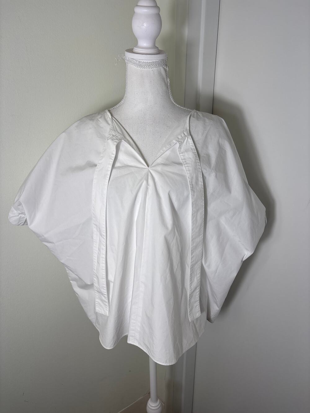 Fabiana Pigna White Cotton Oversized Short Sleeve Top Sz M
